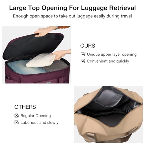MILADA Expandable Luggage Bags for Travel Collapsible Suitcase with Wheels - color: Purple