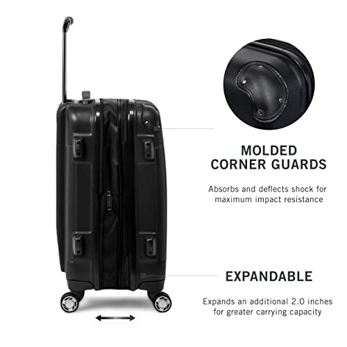 Kenneth Cole REACTION Renegade Luggage Expandable 8-Wheel Spinner Lightweight Hardside Suitcase, Black, 3-Piece Set (20"/24"/28") - color: Black, size: 3-Piece Set (20"/24"/28")