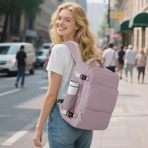 Sinaliy Travel Backpack, TSA Carry on Flight Approved Backpack - color: Purple, size: X-Large