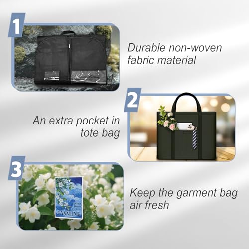 Garment Bag for Suit, 54 Inch for Men, Closet Travel, Coat Bag, Zip, Hotels - size: (2 set ) 54" Garment Bag