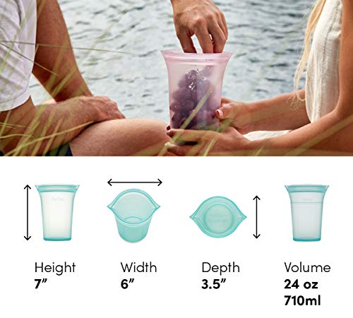 Zip Top Reusable Food Storage Bags | Large Cup [Lavender] | Silicone Meal Prep Container | Microwave, Dishwasher and Freezer Safe | Made in the USA - color: Lavender, size: Large Cup