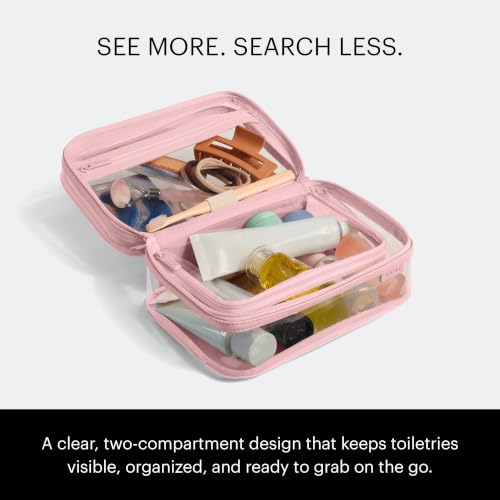 Away Clear Toiletry Bag, Water-Repellent, TSA Approved Travel Organizer - color: Blush Pink