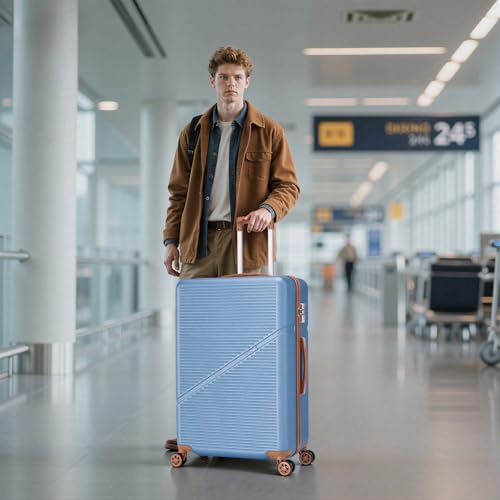 Cosbarn Luggage Sets, Durable 20,24,28 inch Suitcase Sets With Wheels - color: HazeBlue