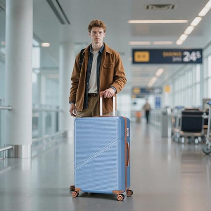 Cosbarn Luggage Sets, Durable 20,24,28 inch Suitcase Sets With Wheels - color: HazeBlue