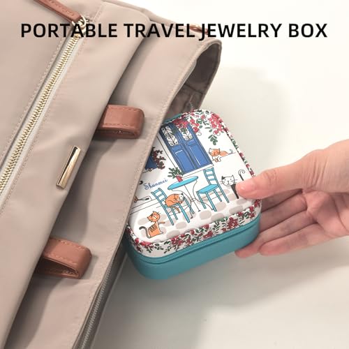 shunmei Mini Travel Jewelry Box, Personalised Pattern, Six Cats - style: Six Cats