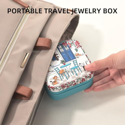 shunmei Mini Travel Jewelry Box, Personalised Pattern, Six Cats - style: Six Cats