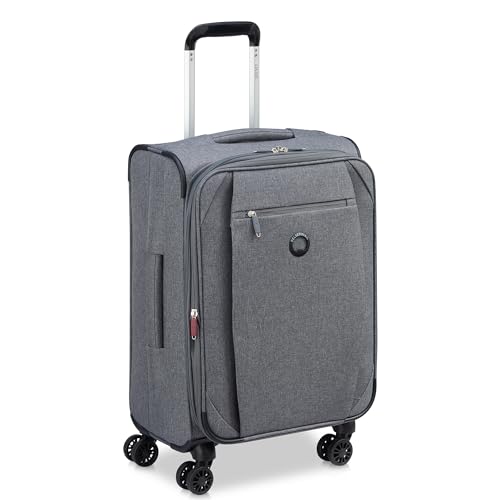 DELSEY PARIS Rami Softside Expandable Luggage with Spinner Wheels, Grey, 3 Piece Set (20/24/28) - color: Grey