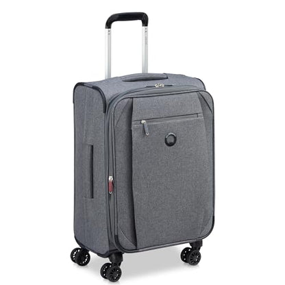 DELSEY PARIS Rami Softside Expandable Luggage with Spinner Wheels, Grey, 3 Piece Set (20/24/28) - color: Grey