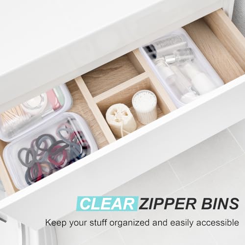 Hoolerry 3 Pcs Clear Hard Zipper Case Plastic Zipper Pouch, White, S - color: White, size: S
