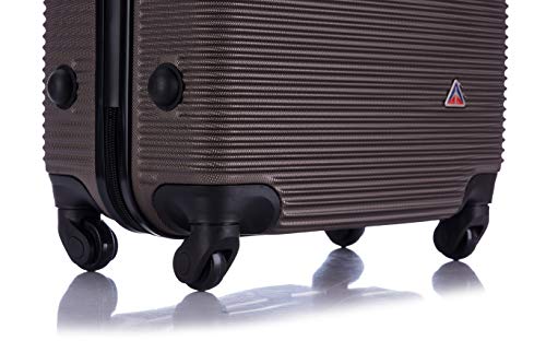 InUSA ROYAL Hardside Spinner Luggage with Ergonomic Handles | Spacious Travel Suitcase with Four Spinner Wheels and Studs | 32 Inch Extra Large Spinner Luggage | Brown - color: Brown, size: 32 Inch (XL)