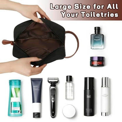 Personalized Toiletry Bag for Men, Birthday Gifts for Men Him | Initial Custom Travel Dopp Kit, Water-Resistant Shaving Bag with Large Capacity, Travel Essentials, Gift Bag for Men, H - style: H