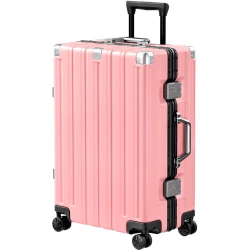 Krute Zipperless Carry On Luggage with Wheels 20 inch Hardshell Suitcase - color: Pink, size: Carry-on (20 Inch)