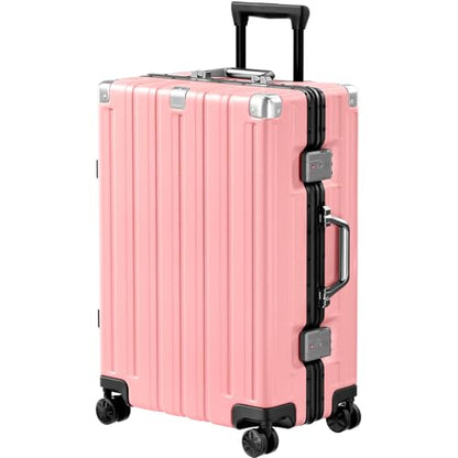Krute Zipperless Carry On Luggage with Wheels 20 inch Hardshell Suitcase - color: Pink, size: Carry-on (20 Inch)