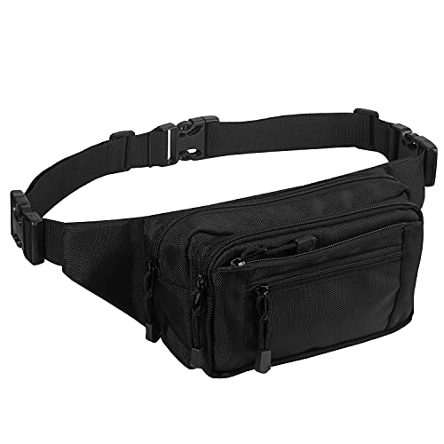 USPECLARE Clear Fanny Pack Stadium Approved Large Multi-Purpose Waist Bag - color: Black, style: 1-pack-nylon