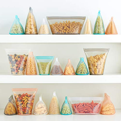 Zip Top Reusable Food Storage Bags | Medium Cup [Lavender] | Silicone Meal Prep Container | Microwave, Dishwasher and Freezer Safe | Made in the USA - color: Lavender, size: Medium Cup
