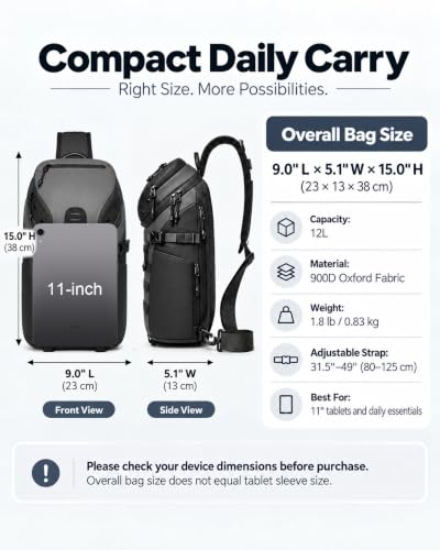 Somago Sling Crossbody Backpack Chest Bag Single Shoulder Daypack Grey - color: Grey