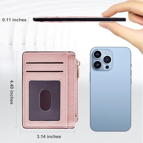 Tipmile Womens Credit Card Holder Wallet, Small Slim RFID Blocking Sleeve - color: Dusty Pink