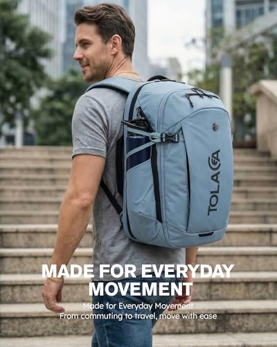 Tolaccea Travel Laptop Backpack 32L Carry on Daypack for Work Business - color: Sky Mist