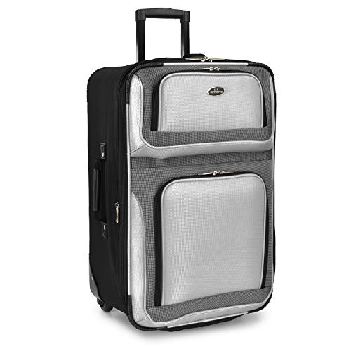 U.S. Traveler New Yorker Lightweight Expandable Rolling Luggage, Gray, 4-Piece Set - color: Gray, size: 4-Piece Set (15/21/25/29)