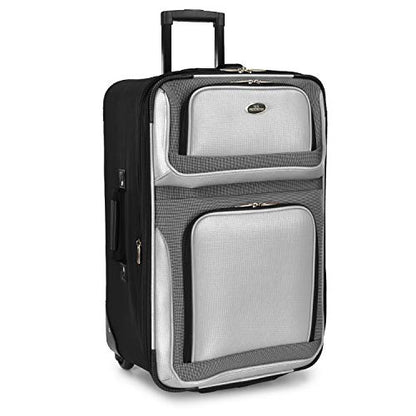 U.S. Traveler New Yorker Lightweight Expandable Rolling Luggage, Gray, 4-Piece Set - color: Gray, size: 4-Piece Set (15/21/25/29)
