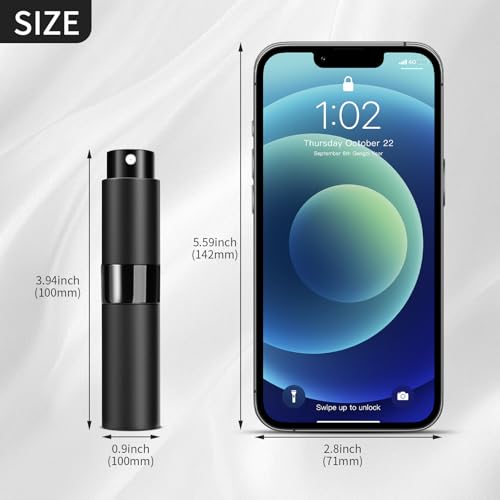 Perfume Travel Refillable Atomizer 8ML (3PCS) - Empty Cologne Spray Bottle, Portable & Leakproof Sprayer for Travel (Black) - color: Black