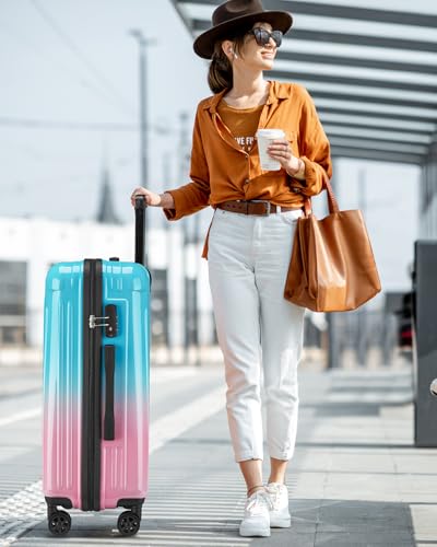 Checked Luggage, Expandable 28 Inch Hardside Suitcase - color: Sweet, size: L(checked-28")