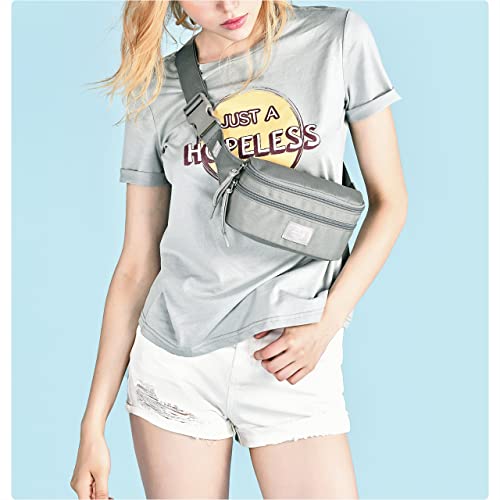 HotStyle 521s Fashion Fanny Pack Small Hiking Waist Bag, 8.0"x2.5"x4.3" - color: S029B, Silver