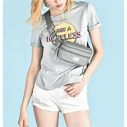 HotStyle 521s Fashion Fanny Pack Small Hiking Waist Bag, 8.0"x2.5"x4.3" - color: S029B, Silver