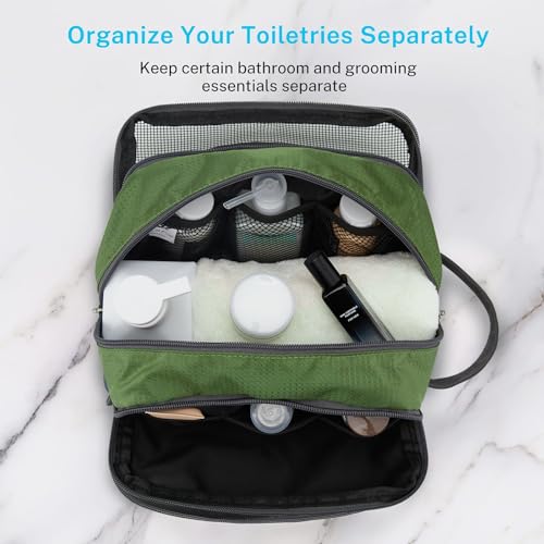 Gonex Travel Toiletry Bag for Men, Water Resistant Dopp Kit for Toiletries - color: Olive Green