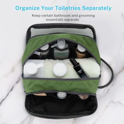 Gonex Travel Toiletry Bag for Men, Water Resistant Dopp Kit for Toiletries - color: Olive Green