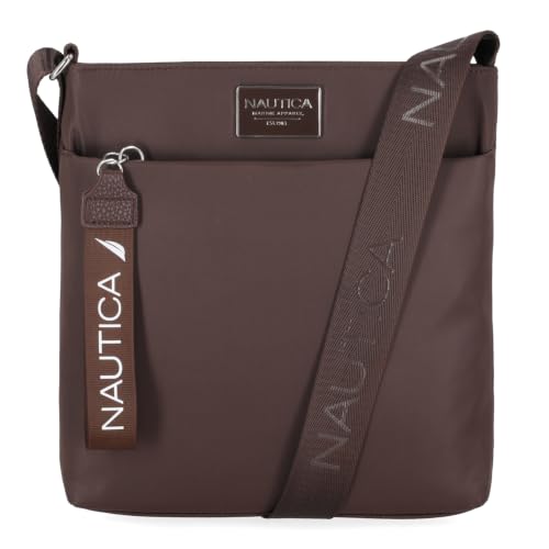 Nautica Diver Nylon Small Women's Crossbody Bag Purse with Adjustable Shoulder Strap - color: Espresso