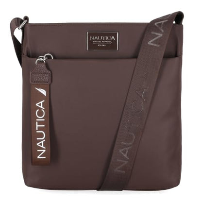 Nautica Diver Nylon Small Women's Crossbody Bag Purse with Adjustable Shoulder Strap - color: Espresso