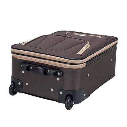 Rockland Fashion Softside Upright Luggage Set,'Expandable,Lightweight,Telescopic Handle,Wheel, Brown, 2-Piece (14/19) - color: Brown, size: 2 Piece (19"/14" Tote)