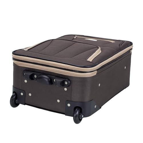 Rockland Fashion Softside Upright Luggage Set,'Expandable,Lightweight,Telescopic Handle,Wheel, Brown, 2-Piece (14/19) - color: Brown, size: 2 Piece (19"/14" Tote)