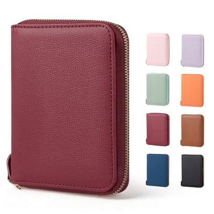 CoBak Passport Holder Cover with Safe Zipper Closure - color: Red