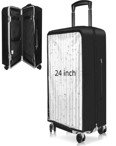 Yotako Upgraded Double Zippered Transparent PVC Suitcase Cover 24 Inch - size: 24inch