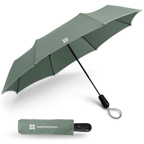 Weatherman Premium Small Compact Mini Umbrella for Travel - color: Sage