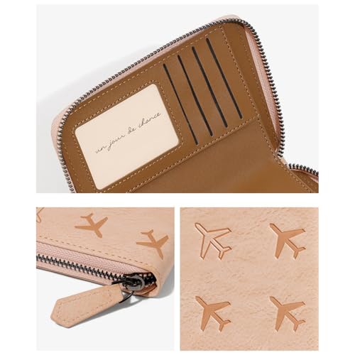 Passport Holder for Travel RFID Blocking Wallet Women Handbag Credit Cards Flight Ticket Organizer Card Holder (Black) - color: Black