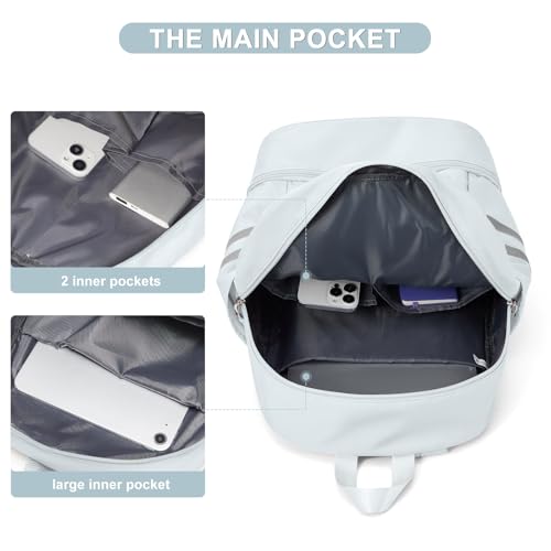 coofay Gym Backpack For Women, Gym Bag with Shoe Compartment - color: A-light Blue, size: Small