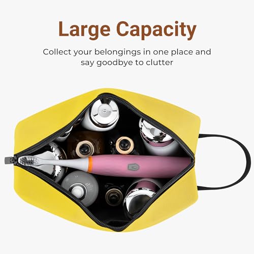 Elviros Unisex Toiletry Bag, Lightweight Travel Dopp Kit, Bright Yellow - color: Bright Yellow, size: Small
