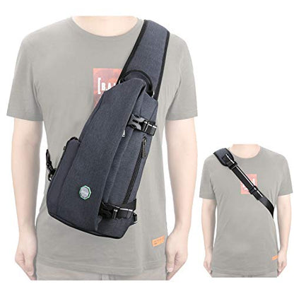 Sling Bag Small Backpack Crossbody Shoulder Bag Sling Pack - color: B-dark Gray