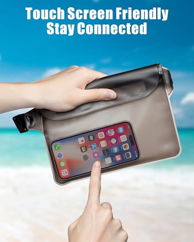 F-color Waterproof Fanny Pack - Waterproof Pouch, Beach Cruise Essentials - color: 1 Pack,Brown