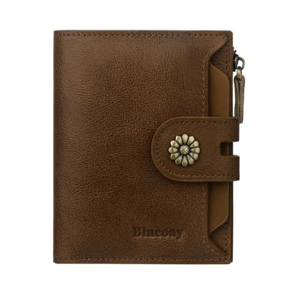 Wallet Women,RFID Blocking Womens Wallet,Leather Bifold Compact Small Wallet for Women Card Holder with Zip Coin Pocket(apricotbrown) - color: b8-apricotbrown