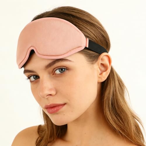 2 Pack Sleep Masks 3D Contoured Eye Mask for Sleeping - color: Darkgray&pink