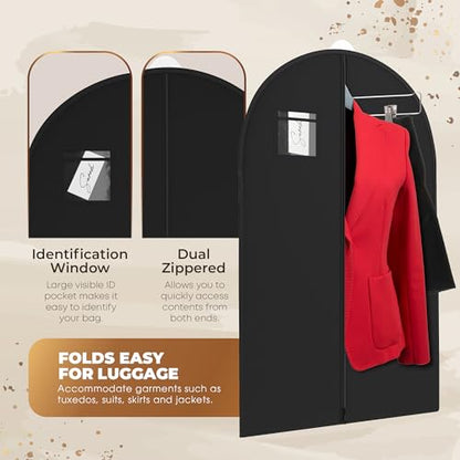 Navy Suit Garment Travel Bags - 40" X 24" - By Your Bags (Black, 1 Pack) - color: Black, size: 1 Pack