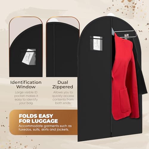 Navy Suit Garment Travel Bags - 40" X 24" - By Your Bags (Black, 1 Pack) - color: Black, size: 1 Pack