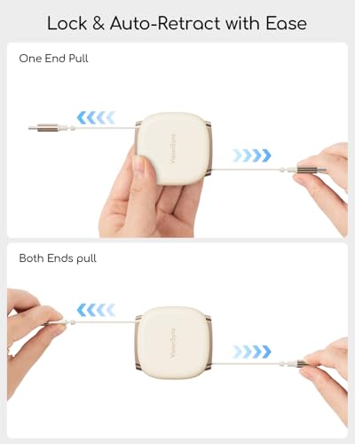 240W Retractable USB C Cable for Phones,Beige,3.3ft,2pack - color: Beige, size: 2Pack-3.3ft