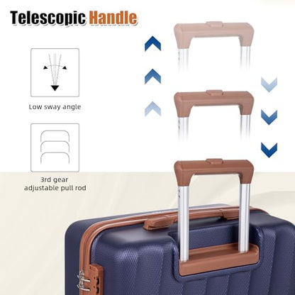 Eeeza Carry on Luggage Sets,Navy (20"/DB/TB) - color: Navy, size: 3 Piece Sets (20/DB/TB)