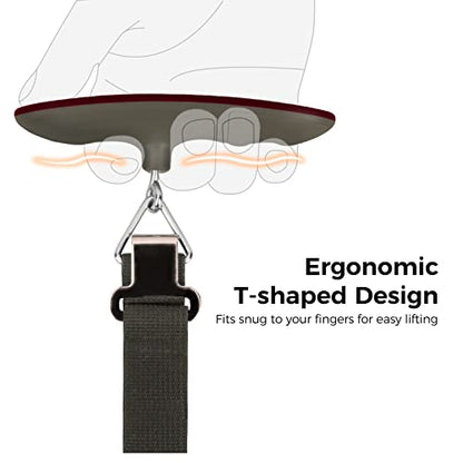 pack all Digital Luggage Scale for Travel, 110Lbs Capacity, 0.1Lb Precision - color: Red