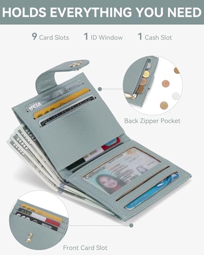 BOSTANTEN Slim Wallet Women Small RFID Blocking Credit Card Holder - color: Blue